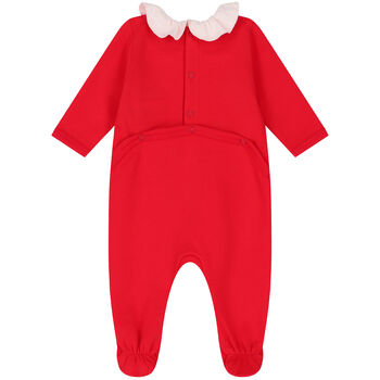 Baby Girls Red Logo Babygrow